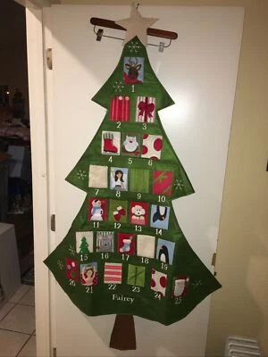 Pottery Barn Kids Tree-Shaped Christmas Advent Calendar Holidays Monogrammed - Image 1 of 4