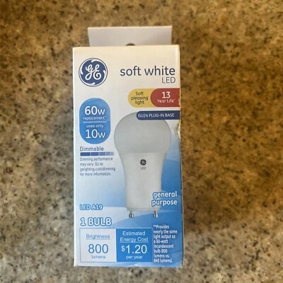 GE Soft White LED GU 24 Plug In Base 60W New - Image 1 of 4