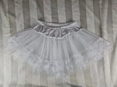 Leg Avenue Costume White Lace Crinoline Petticoat Slip Halloween Costume OS XS-M - Image 1 of 4