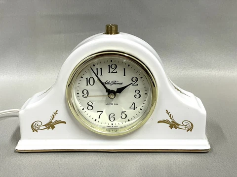 Vintage Seth Thomas Clock Drowse Porcelain Floral Gold Design TESTED WORKING Cover