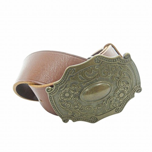 Burberry Blue Label Belt Topwide Leather Logo Stamp Brown /Zk 0829 Gy14