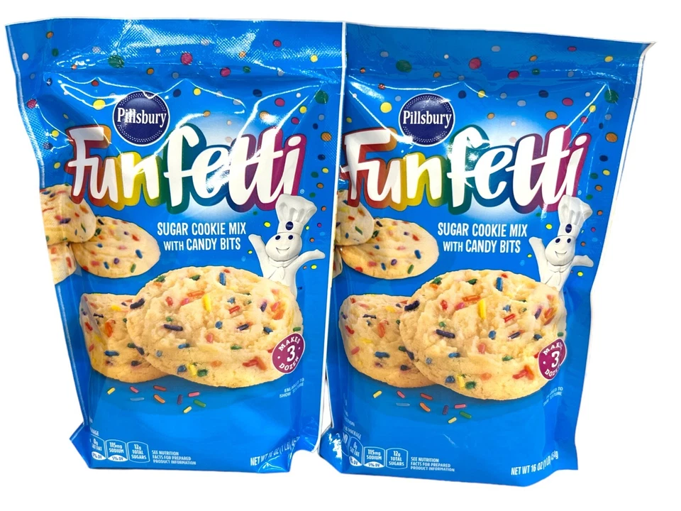 Pillsbury Funfetti сахар печенье смесь с шоколад конфеты биты 16 унций (2 упаковки) - Изображение 1 из 1