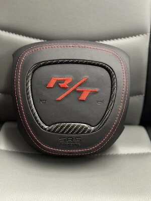 Cubierta de volante de cuero negro Dodge Challenger Charger Durango RT 2015-2024 Foto 1 de 2