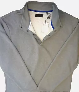 QUIETI Maglione Trapuntato Uomo 1/4 Zip Activewear XXL Grigio Nuovo con etichette - Foto 1 di 6