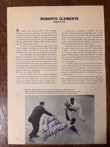 Early 1960's Vintage Inscribed Signed Sports Magazine Photo Roberto Clemente - Picture 1 of 4