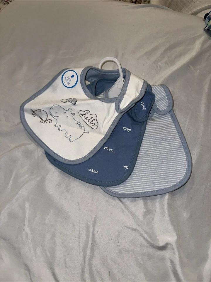 NEW Carter's Lot Of 3 Baby Boys Bib Baby Team #1 All Star One Size - Image 1 of 1