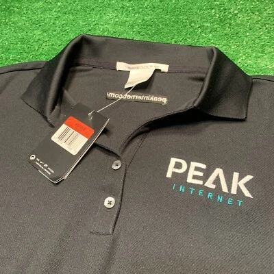 NUEVO CON ETIQUETAS Para Mujer Nike Golf Grande Pico Internet Polo Negro Foto 1 de 4