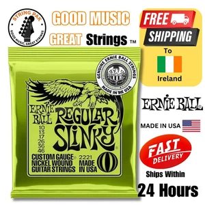 Ernie Ball 10-46 Regular Slinky Nickel-Wound Guitar Strings + 2FREE Strap Locks - Picture 1 of 12