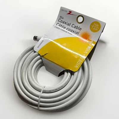 AmerTac – Zenith VG105006W RG6 Coaxial Cable – 25 Feet - New - Image 1 of 3