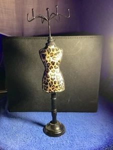 Vintage Metall/Holz Schaufensterpuppe Leopard Schmuckständer 15 cm hoch 3 cm - Bild 1 von 10