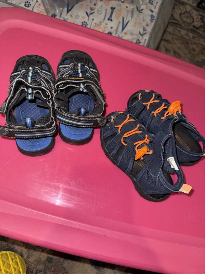 Lote de 2 Sandálias Masculinas Tamanho 7 e 8 – Sapatos Gymboree & Eddie Bauer Verão Externo - Imagem 1 de 4