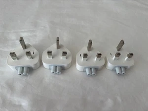 Lot of 4 Genuine Apple UK 3-Pin Plug Adapters for Power Charger Mac iPad - Picture 1 of 6