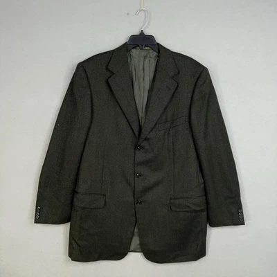 Chaqueta Ermenegildo Zegna Para Hombre 46L Verde Espiga Lana Cachemira Hecha en Italia Foto 1 de 4