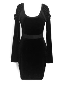 BCBG Medium Black Velvet Elvira Dress  - Bild 1 von 3