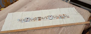 Vintage 95cm x 37 sampler needlework alphabet xmas theme - Picture 1 of 11