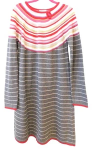 Hanna Andersson Girls Size 140 10 Multi-Color Striped Sweater Dress Long Sleeve - Picture 1 of 4