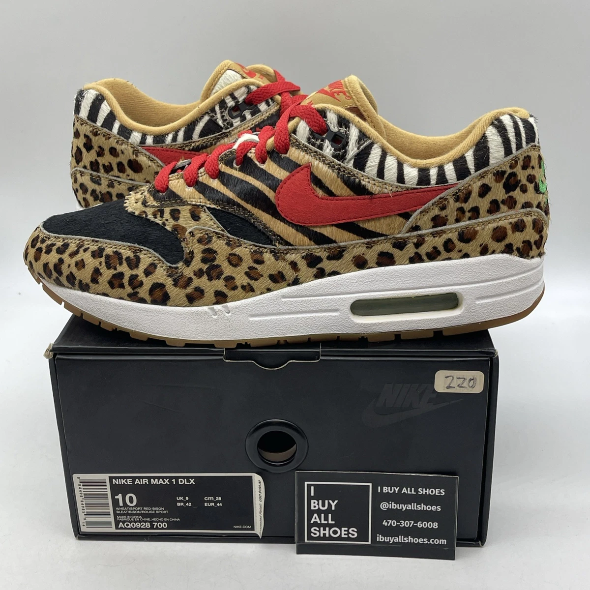 靴 atmos x Nike Air Max 1 DLX \"Animal Pack Buy Nike Atmos x Air Max 1 DLX 'Animal Pack - Leopard' - AQ0928
