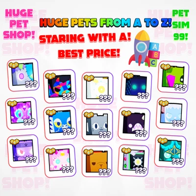 All huge pets! - Pet Simulator 99 - PS99 - CHEAP & Fast Delivery!