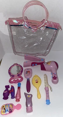 Juguetes de belleza tocador de juegos de princesa Disney con secador de bolsa espejo de hierro plano Foto 1 de 4