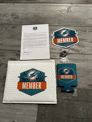2023 MIAMI DOLPHINS SEASON TICKET MEMBER LOGO GIFT SET MAGNET PIN LETTER KOOZIE Cover