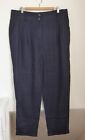 Boden Navy Blue High Waisted 100% Linen Ankle Turn Up Trousers UK 18L NWOT