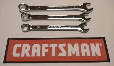 Craftsman 3 Piece Combination wrench Set SAE 3/8" 7/16" 1/2" Z-AN - Image 1 of 4