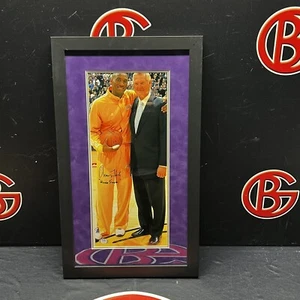 Jerry West Autographed Los Angeles Lakers Framed 8x18 With Kobe Photo Signed PSA - Picture 1 of 4