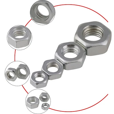 Sechskantmuttern DIN 934 Edelstahl A4 V4A rostfrei Mutter M2 M2.5 M3 M4 bis M24 - Bild 1 von 4