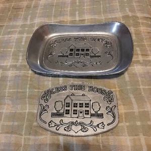Bless This House Bread Tray and Trivet Set by Wilton Armetale  - Picture 1 of 13