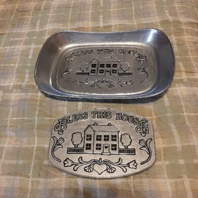 Bless This House Bread Tray and Trivet Set by Wilton Armetale  - Image 1 of 4