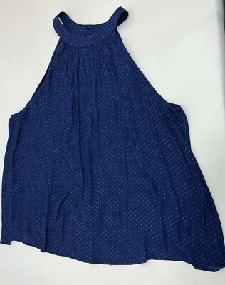 Forever 21 海军蓝波点吊带上衣 - 女式 M 码 — 第 1/4 张图片