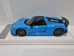 1/18 Dino Model Porsche 918 Spyder Riviera Blue Similar Spark Fuelme Make Up - Picture 1 of 12