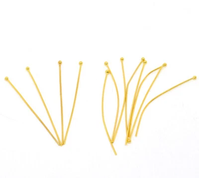 QWYRKY CRAFTS Ball Head Pins GOLD 20mm 30mm 40mm Long Jewellery Making 100pcs