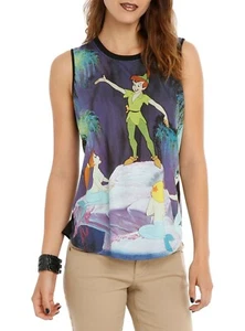 Disney Peter Pan on Rock Meerjungfrau Sublimation Muskel Tank Top JRS. XS & S Neu mit Etikett - Bild 1 von 4