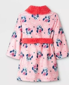 Disney Minnie Mouse Toddler Girls Bathrobe Robe Pajamas Pink - Picture 1 of 11