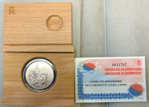 España 1998 plata 3 euros descubrimiento de Venezuela no 11707/60000 en caja con certificado de autenticidad - Imagen 1 de 2