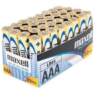 Maxell Batterie Alcaline LR03 AAA SHRINK 32 PEZZI - Confezione 32 pezzi