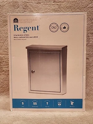 Architectural Mailboxes: Regent Wall Mount Small Lockable Stainless Steel Metal  - Image 1 of 4