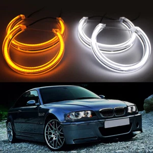 Crystal LED Angel Eyes Switchback For BMW E46 Non Projector Headlight Retrofit - Picture 1 of 5