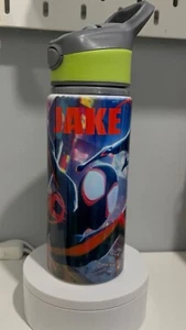 Spider-Man Water Bottle With Integrated Straw 650ml | Personalised Name - Picture 1 of 19