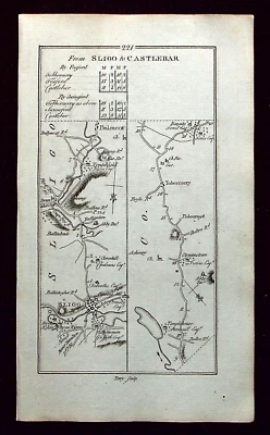 IRLANDA, SLIGO, FOXFORD, hoja de ruta antigua, Taylor & Skinner, 1783 Foto 1 de 4