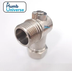 15MM x 1/2" Male Chrome Angled Elbow Compression Isolating Valve Heavy Duty - Picture 1 of 2