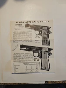50er Jahre Druck AD LLAMA Modell XA und Modell III A Pistole alte Waffe Kurzwaffe Werbung - Bild 1 von 7