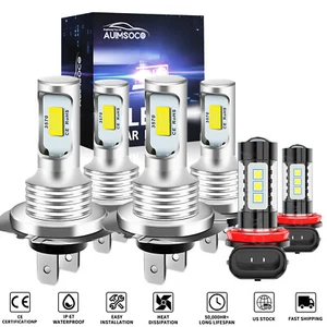 LED Headlight + Fog Light Bulbs White For RAM ProMaster 1500 2500 3500 2014-2021 - Picture 1 of 12