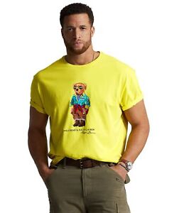 Polo Ralph Lauren Men's Big & Tall Polo Bear Jersey T-Shirt in Yellow-3XB