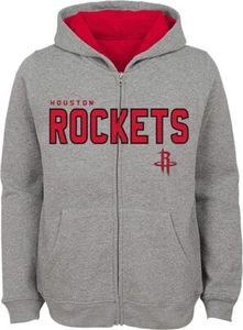 Outerstuff NBA Houston Rockets FullZip Fleece Hoodie, Heather Grey, Kid Large(7) - Picture 1 of 1