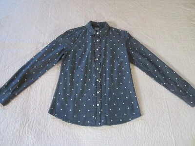 J. Camisa Crew Mujer Talla S Camisa Perfecta Estampada Cambray Lunares Foto 1 de 4