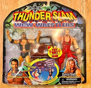 **NEW ON CARD** 2000 Toy Biz WCW/NWO Thunder Slam Scott Hall Kevin Nash 2 Pack - Picture 1 of 8