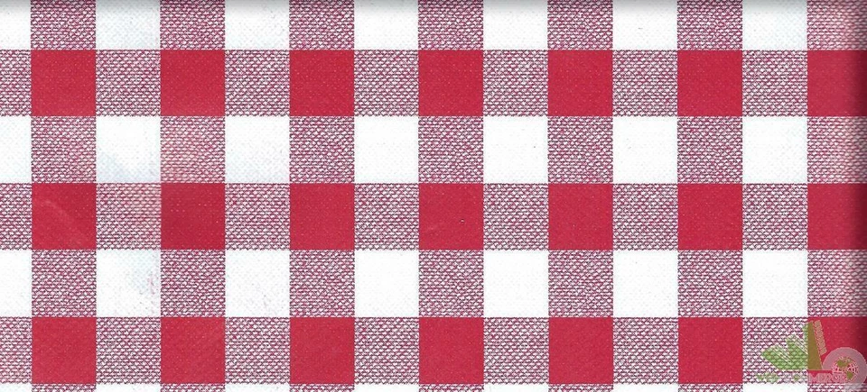 20 METRI LINEARI TOVAGLIA TOVAGLIATO PLASTIFICATA PVC QUADRETTI ROSSI H 140 CM - Immagine 1 di 1