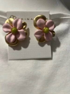 Новый с Ярлыками Trina Turk маленький розовый цветок гвоздики супер Bloom серьги T8 - Изображение 1 из 4